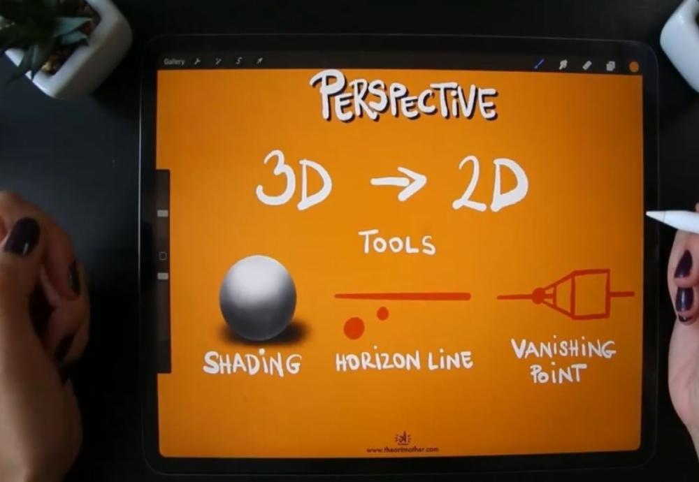 Procreate使用两点透视法绘画插画视频教程的图片
