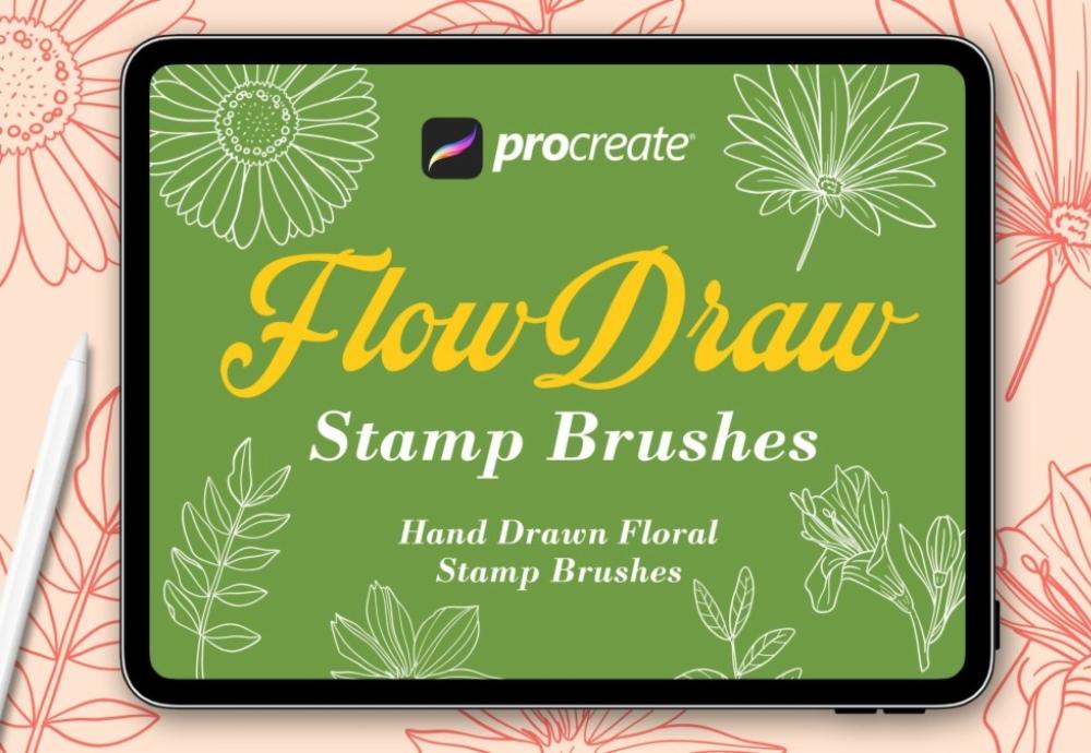 Flow各种花草Procreate笔刷下载的图片